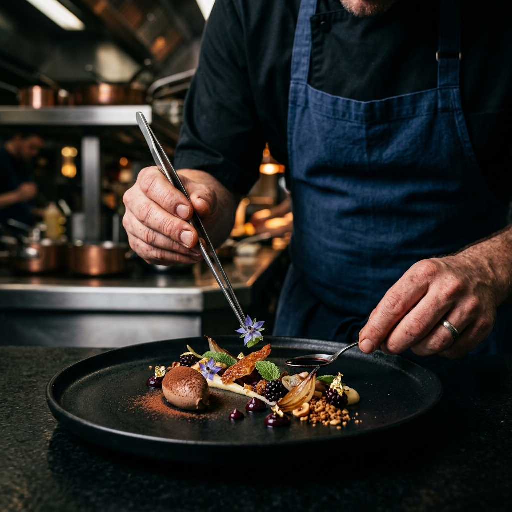 Chef preparing a dish